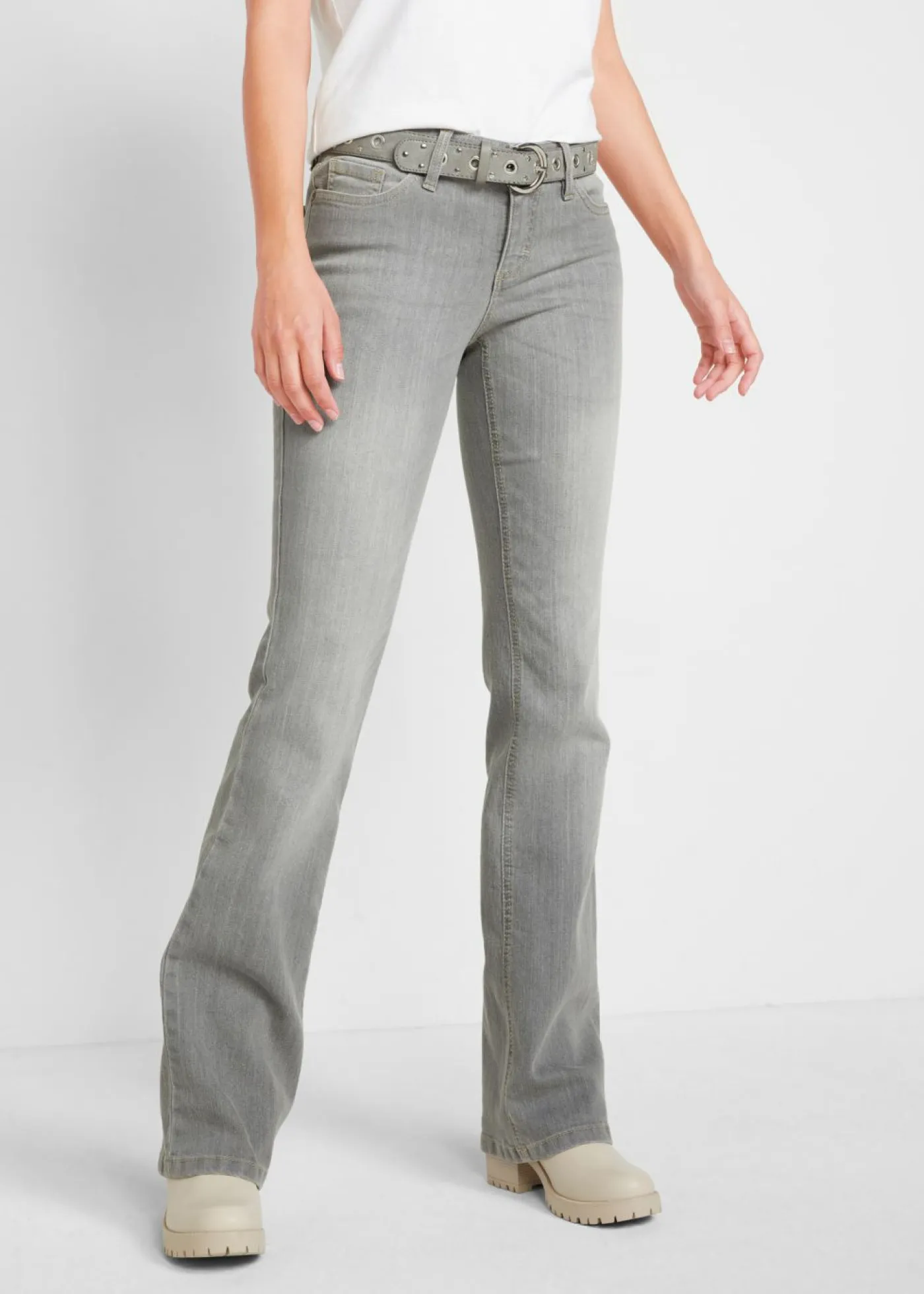 Sale Vaqueros elásticos con corte bootcut y talle medio Mujer Vaqueros