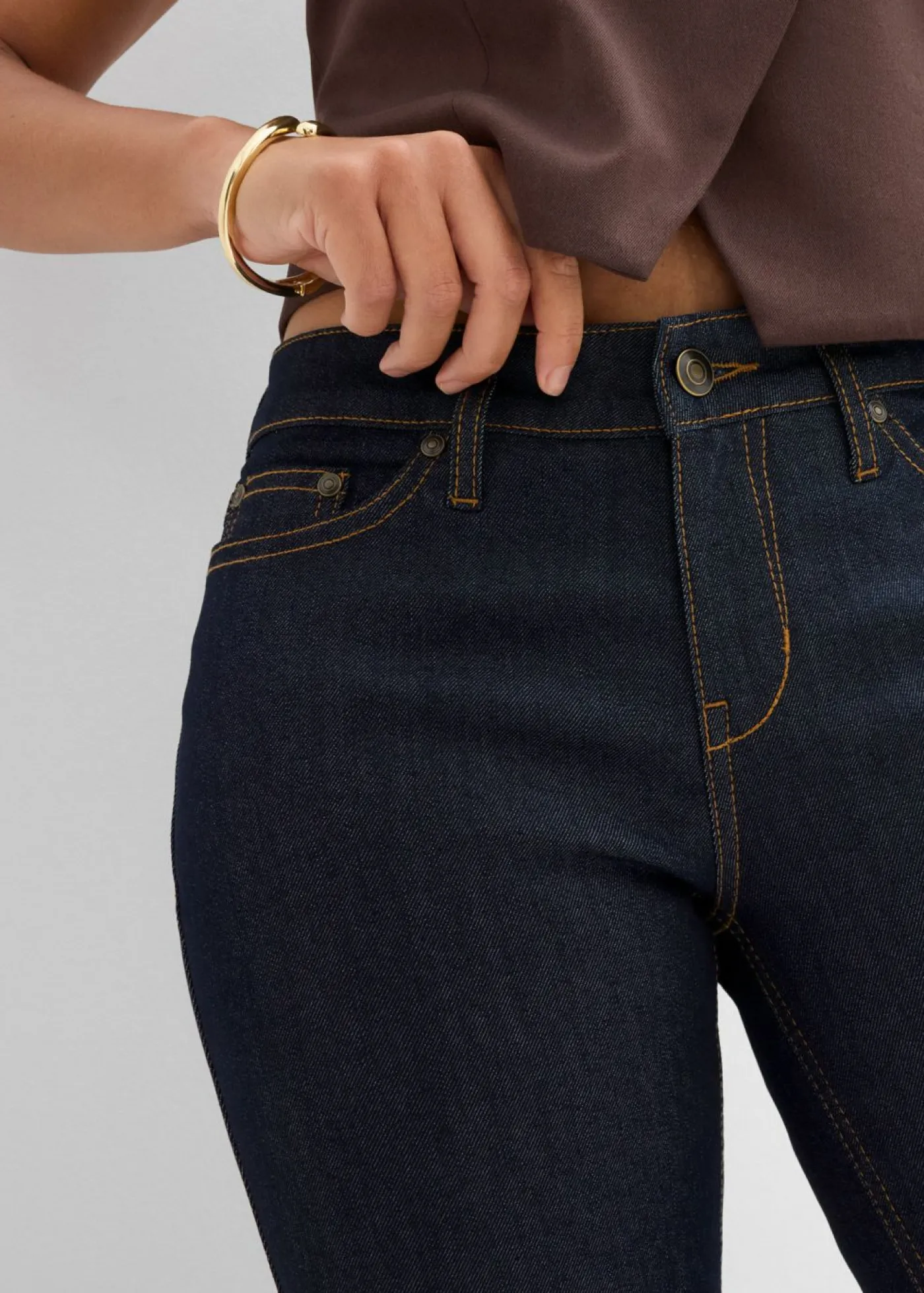 Online Vaqueros elásticos con corte bootcut y talle medio Mujer Vaqueros|Tallas Pequeñas