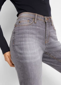 Vaqueros elásticos con corte mom y talle medio Mujer Vaqueros