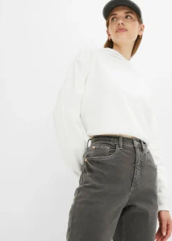 Hot Vaqueros elásticos de cintura alta y corte mom Mujer Vaqueros