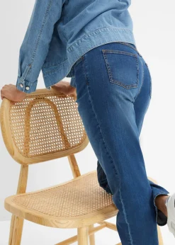 Hot Vaqueros elásticos de cintura alta y corte mom Mujer Vaqueros