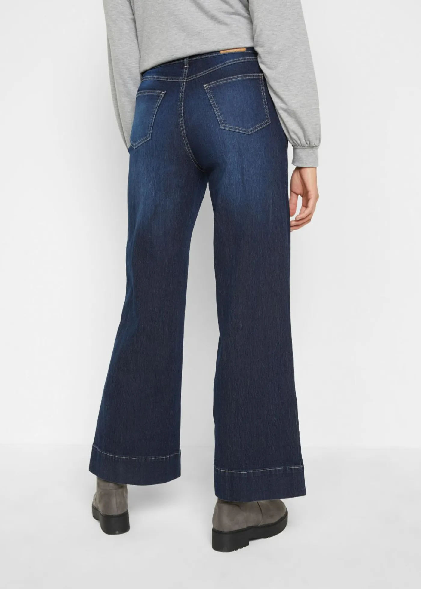 Best Vaqueros elásticos de pernera ancha y cintura media Mujer Vaqueros|Tallas Pequeñas
