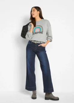 Best Vaqueros elásticos de pernera ancha y cintura media Mujer Vaqueros|Tallas Pequeñas
