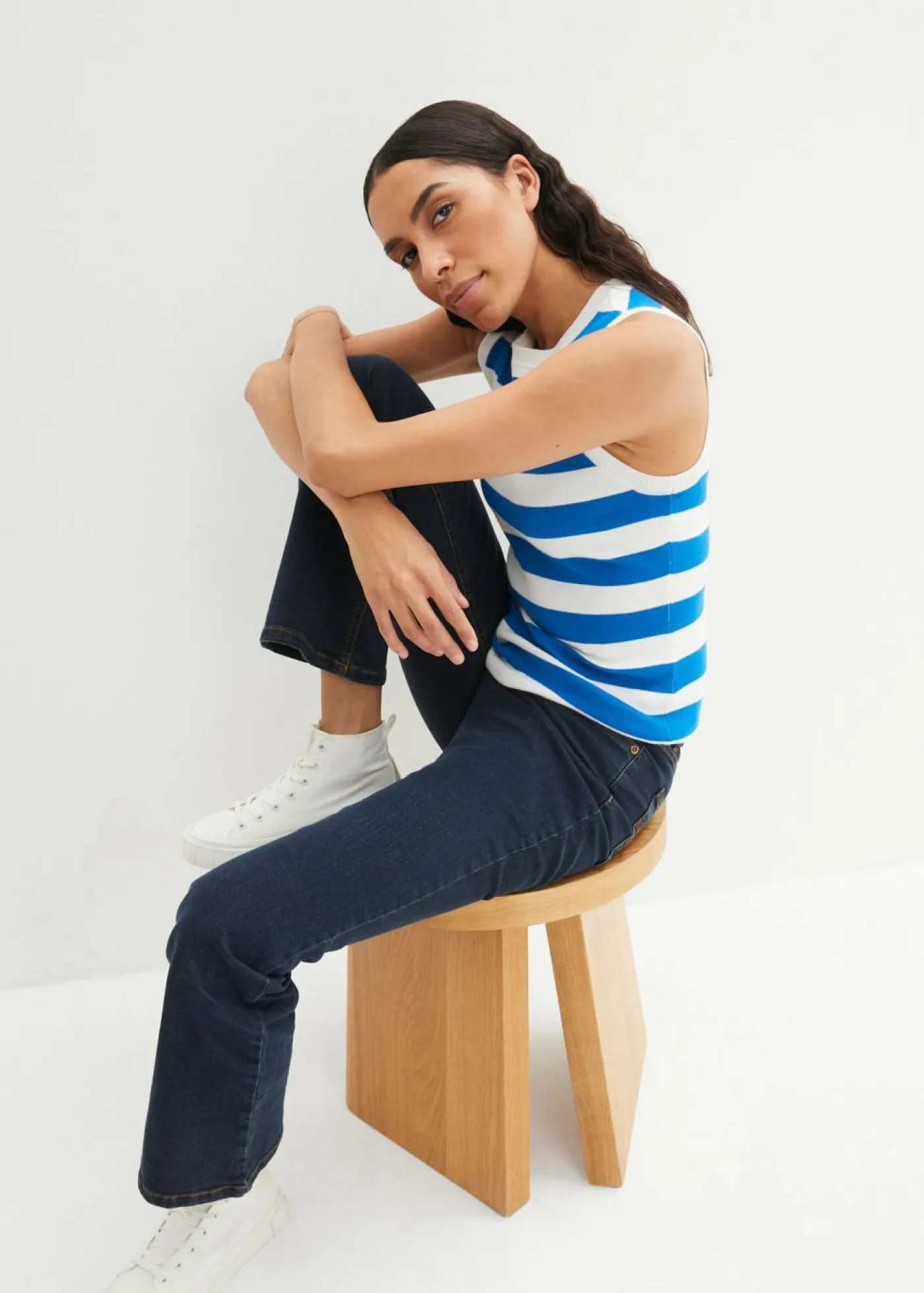 Online Vaqueros elásticos de talle alto con corte bootcut Mujer Vaqueros|Tallas Pequeñas