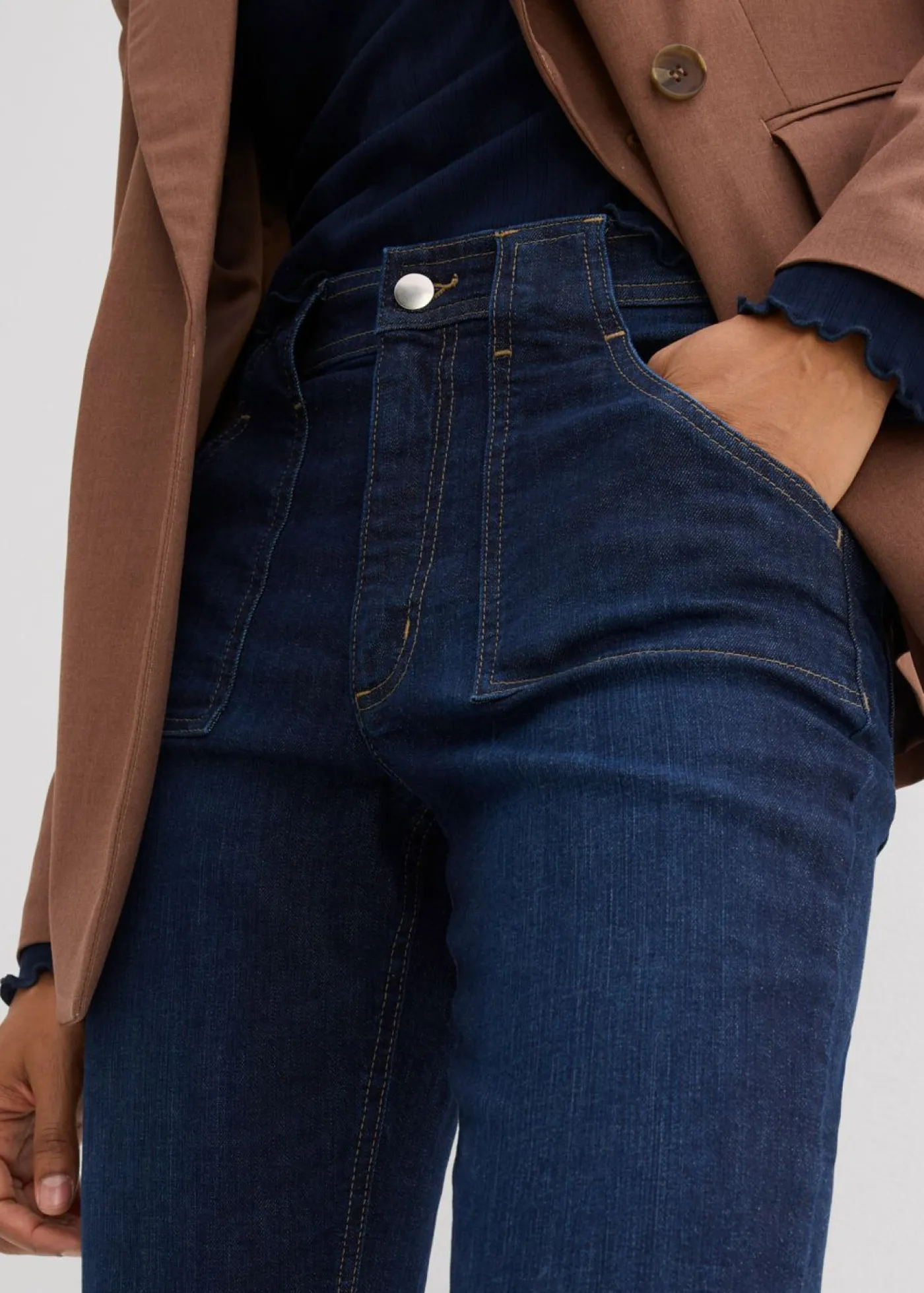 Best Vaqueros flared, high waist de algodón orgánico Mujer Vaqueros