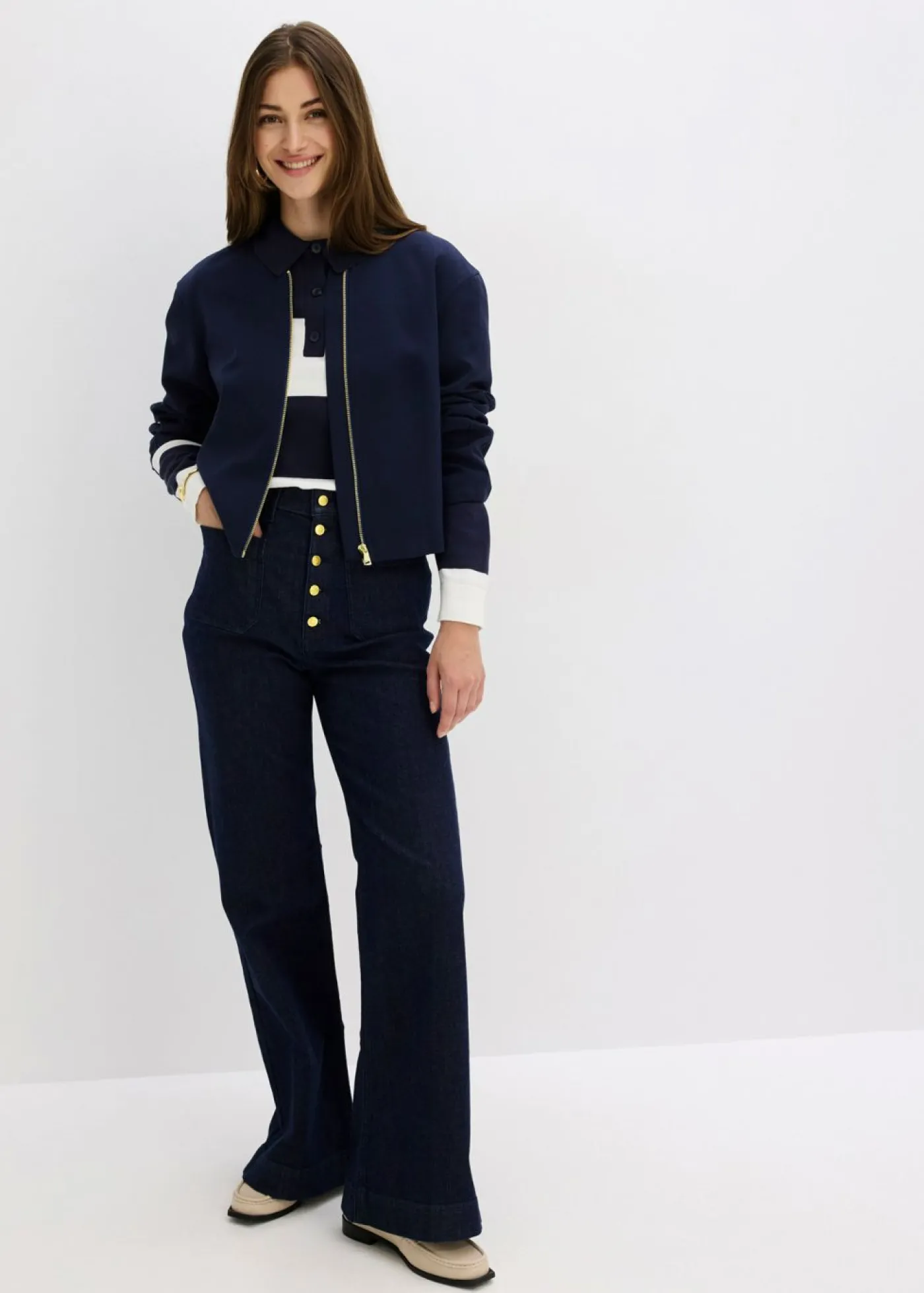 Outlet Vaqueros flared, high waist Mujer Vaqueros