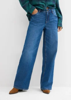 Clearance Vaqueros holgados con talle medio y corte recto Mujer Vaqueros