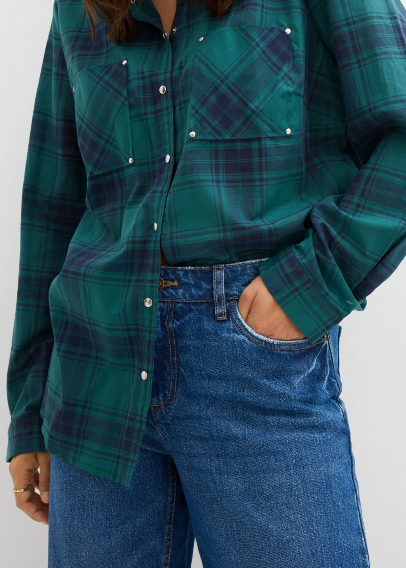 Clearance Vaqueros holgados con talle medio y corte recto Mujer Vaqueros