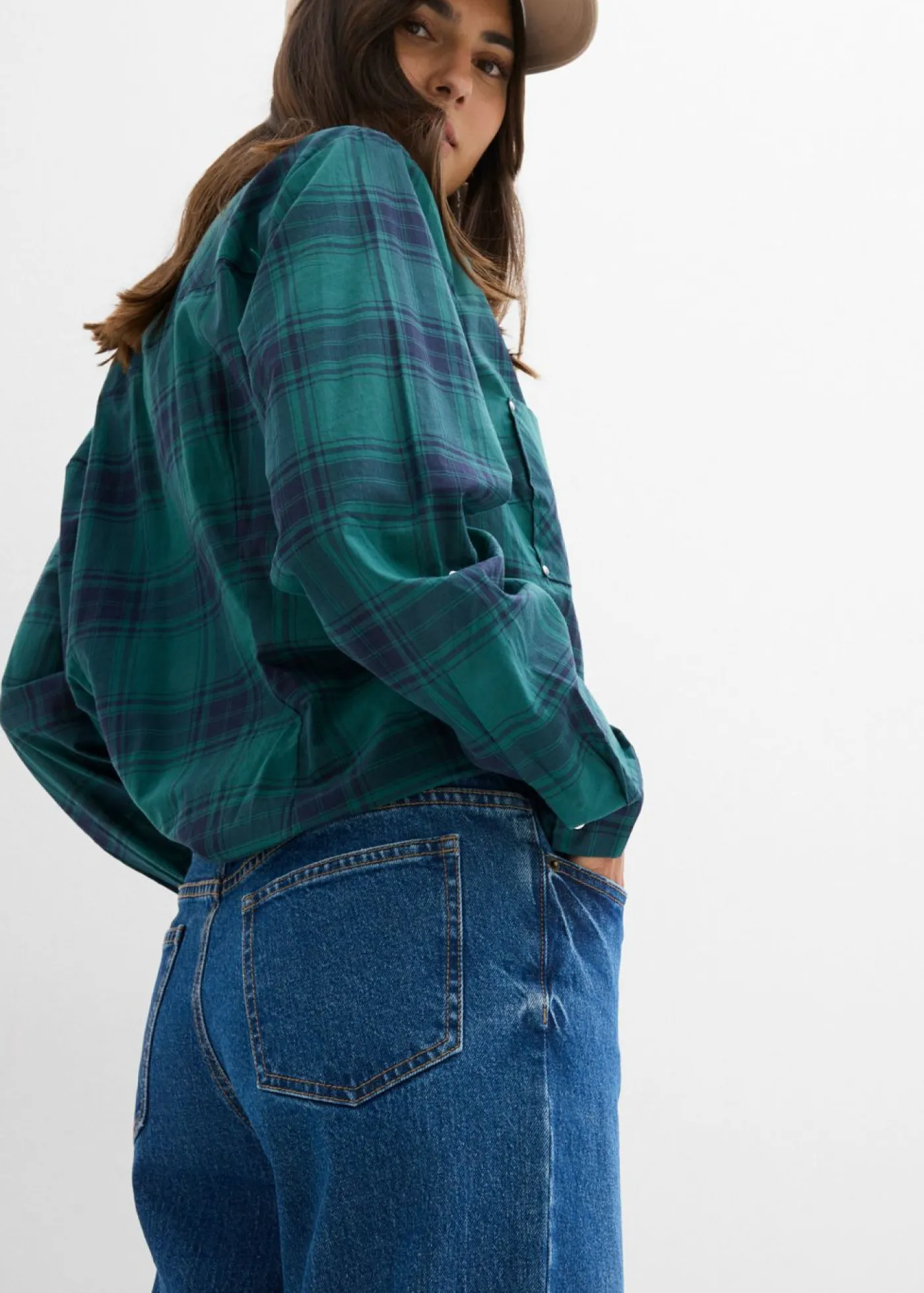 Clearance Vaqueros holgados con talle medio y corte recto Mujer Vaqueros