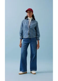 Clearance Vaqueros holgados con talle medio y corte recto Mujer Vaqueros