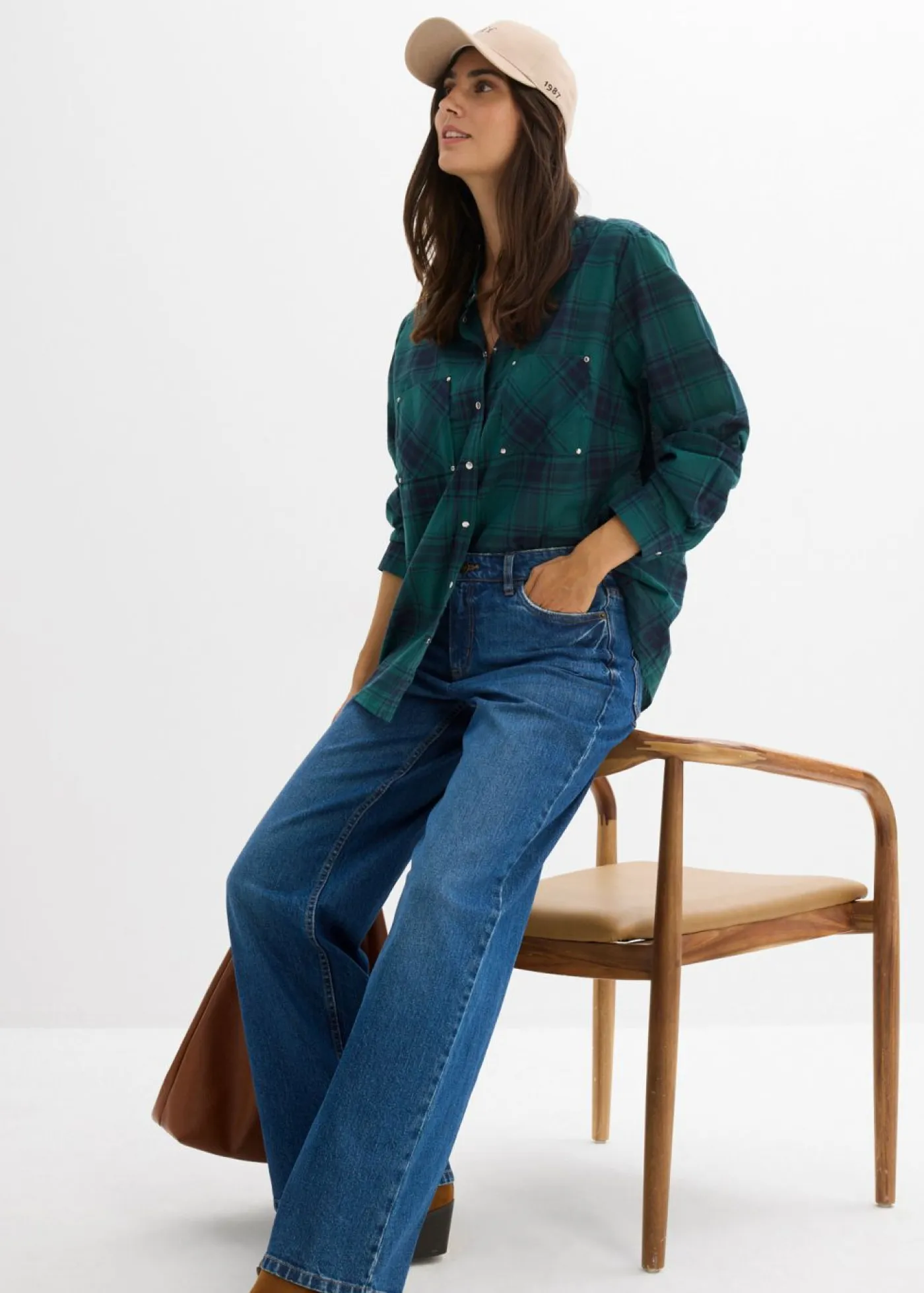 Clearance Vaqueros holgados con talle medio y corte recto Mujer Vaqueros