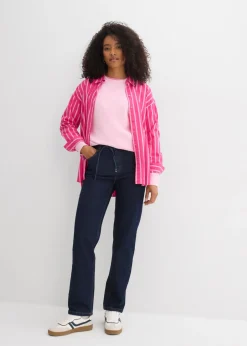 Outlet Vaqueros holgados con talle medio y corte recto Mujer Vaqueros|Tallas Pequeñas