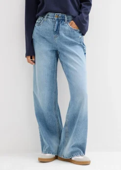 Discount Vaqueros low stretch con perneras anchas y tiro medio Mujer Vaqueros|Tallas Pequeñas