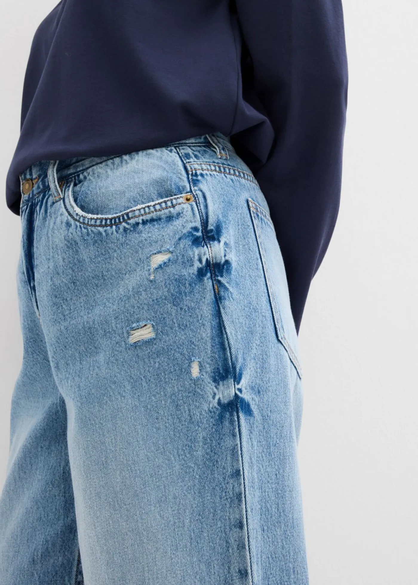Discount Vaqueros low stretch con perneras anchas y tiro medio Mujer Vaqueros|Tallas Pequeñas