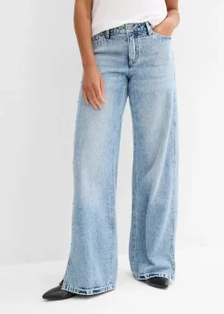 Online Vaqueros low stretch con corte holgado, talle medio y diseño recto Mujer Vaqueros
