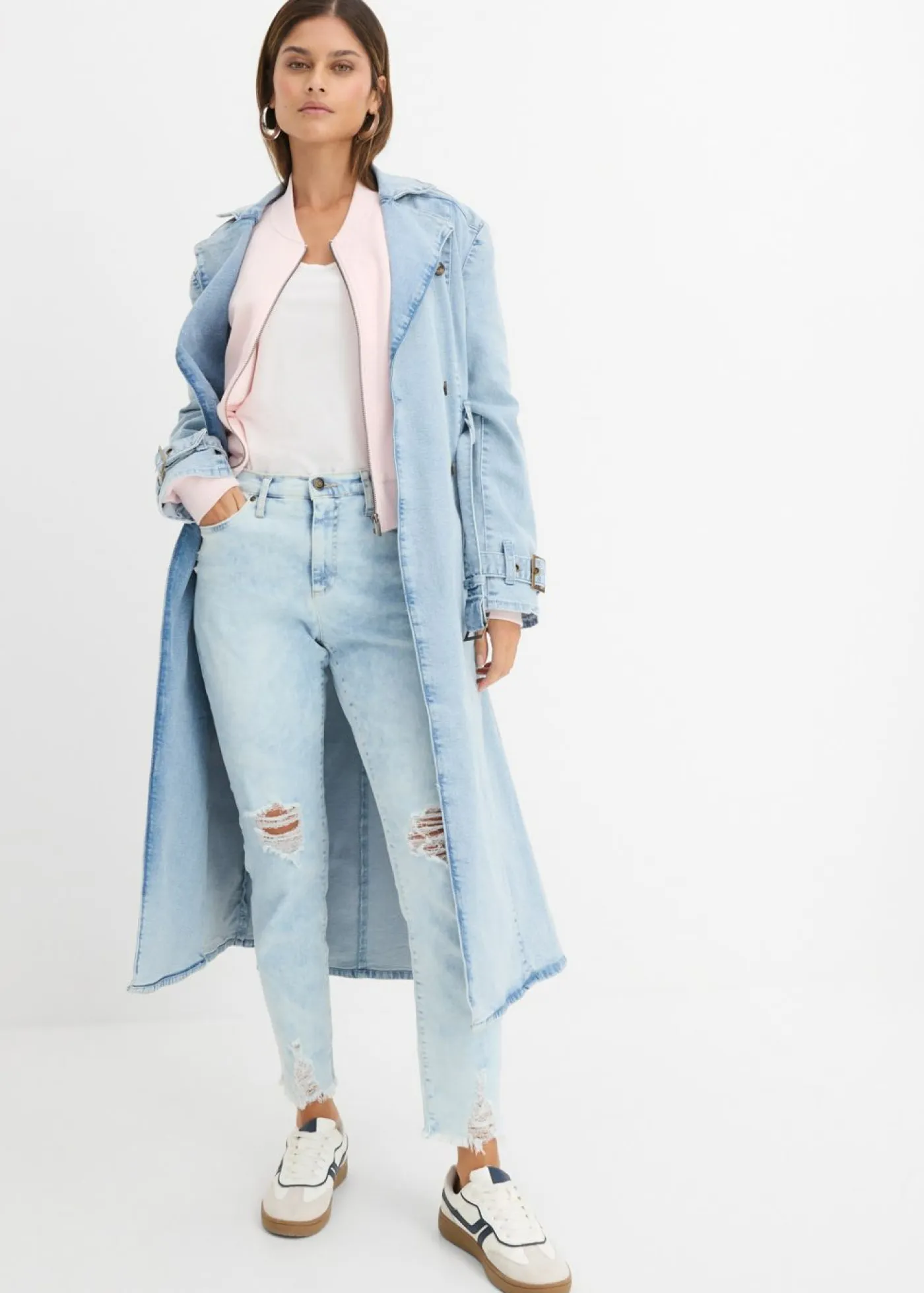 Online Vaqueros mom, high waist, con efecto roto Mujer Vaqueros
