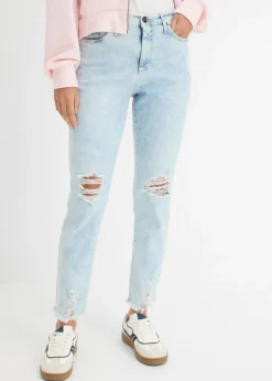 Discount Vaqueros mom, high waist, con efecto roto Mujer Vaqueros