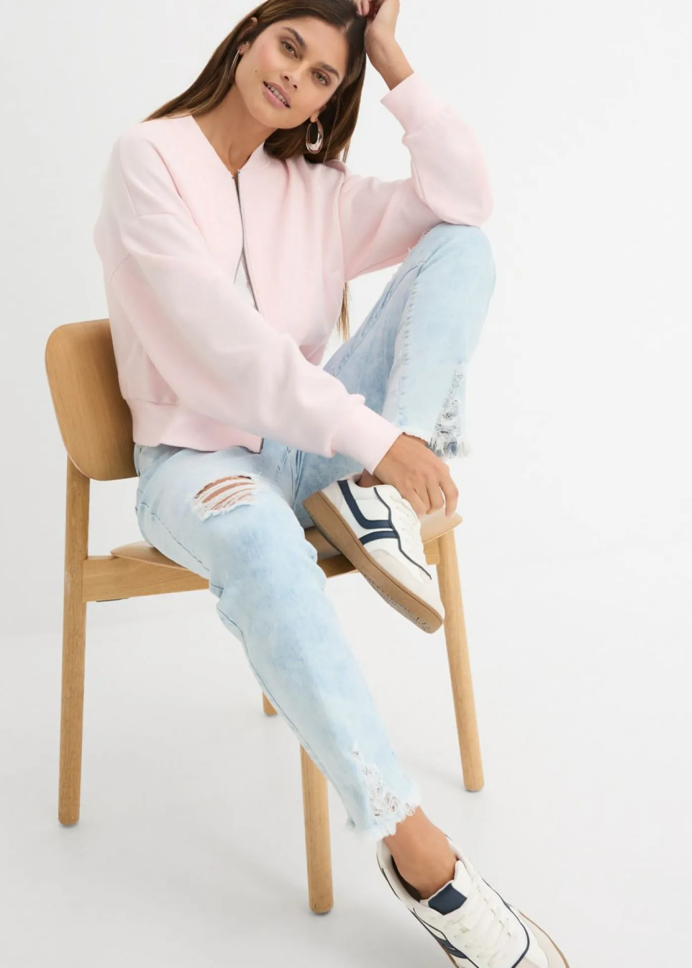 Discount Vaqueros mom, high waist, con efecto roto Mujer Vaqueros