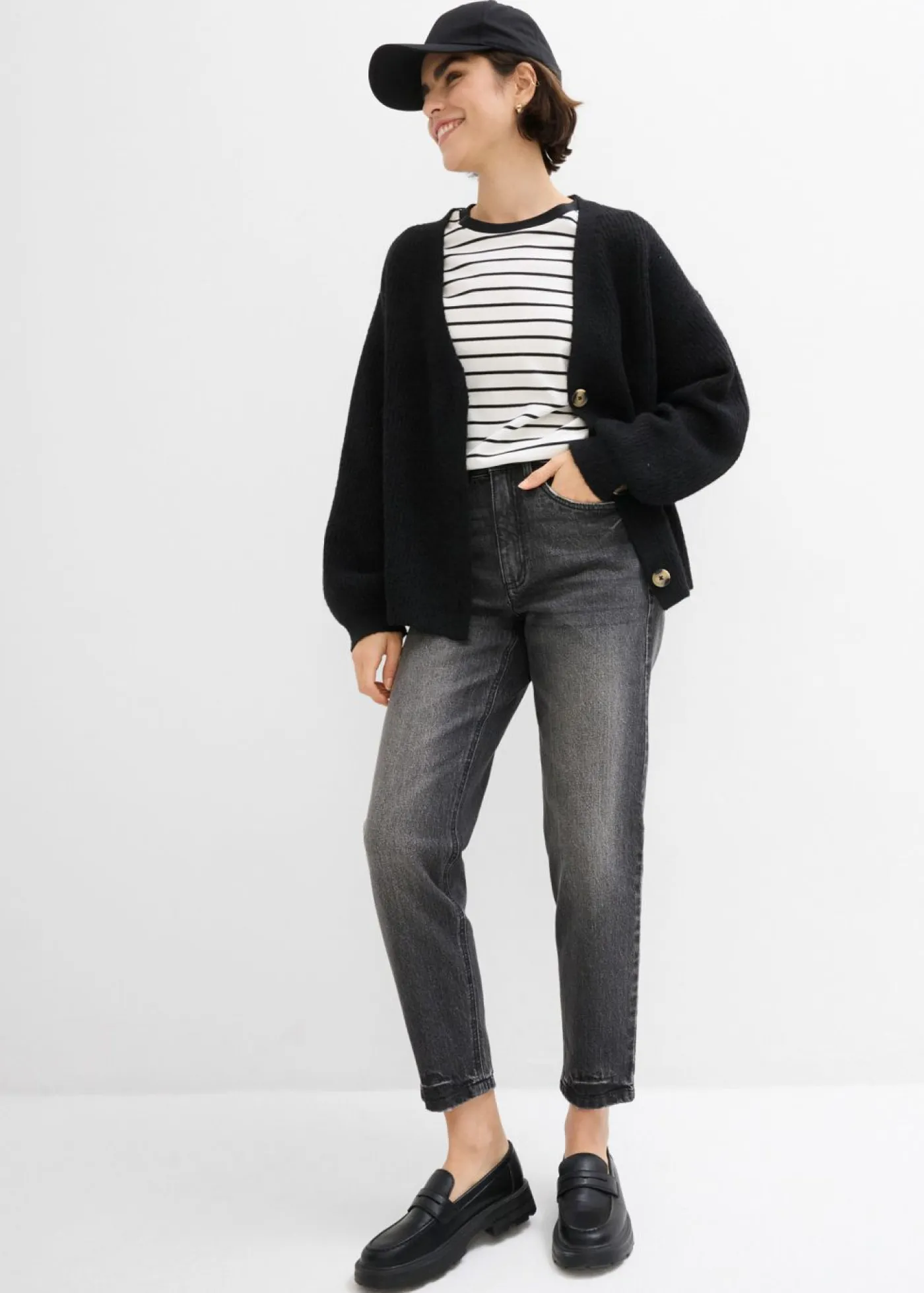 Clearance Vaqueros mom, high waist, low stretch, cropped Mujer Vaqueros