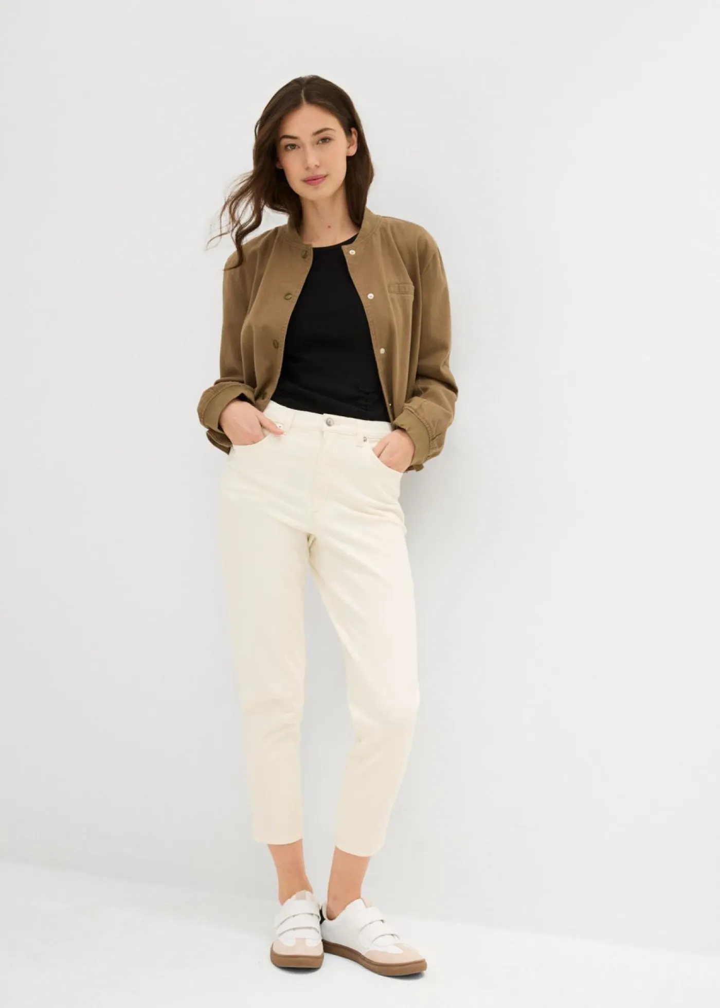 Vaqueros mom, high waist, low stretch, cropped Mujer Vaqueros