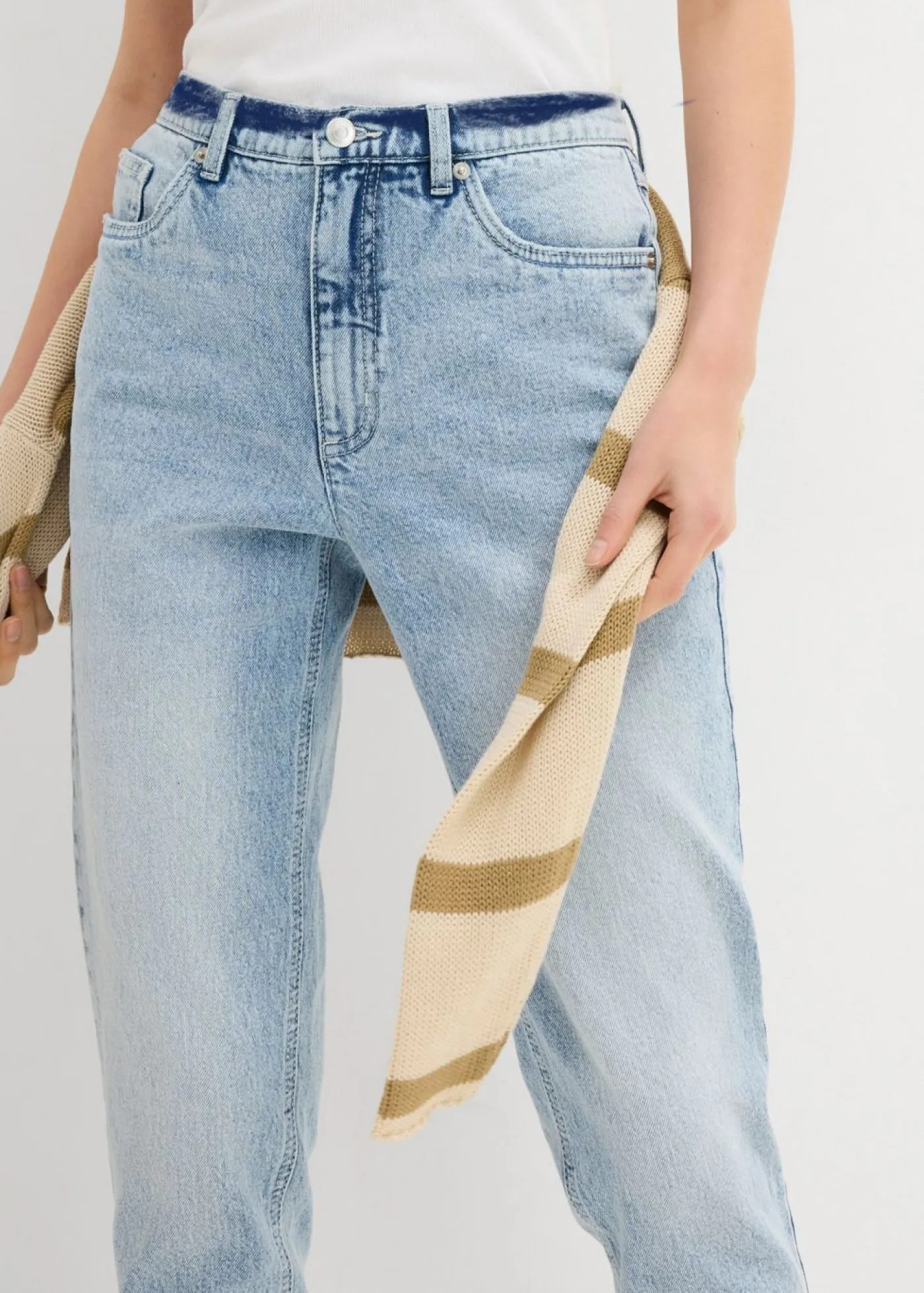 Clearance Vaqueros mom, high waist, low stretch, cropped Mujer Vaqueros