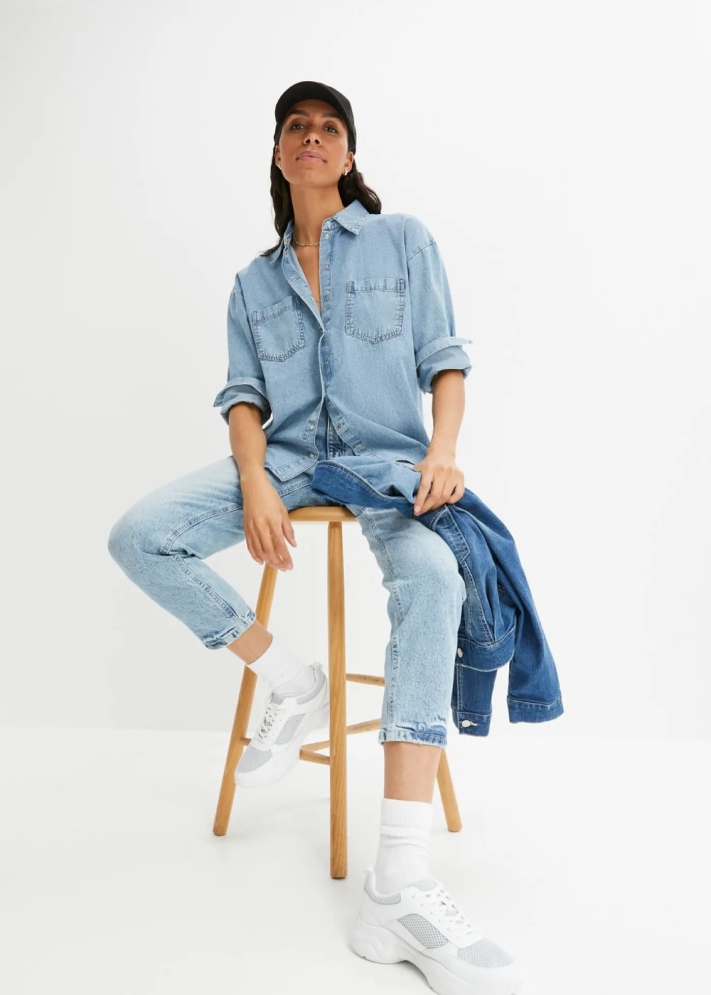 Best Vaqueros mom, high waist, low stretch, cropped Mujer Vaqueros