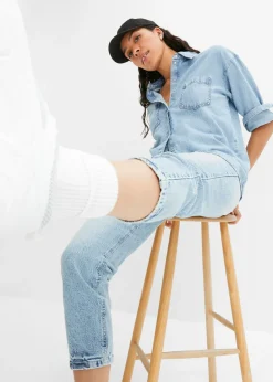 Best Vaqueros mom, high waist, low stretch, cropped Mujer Vaqueros