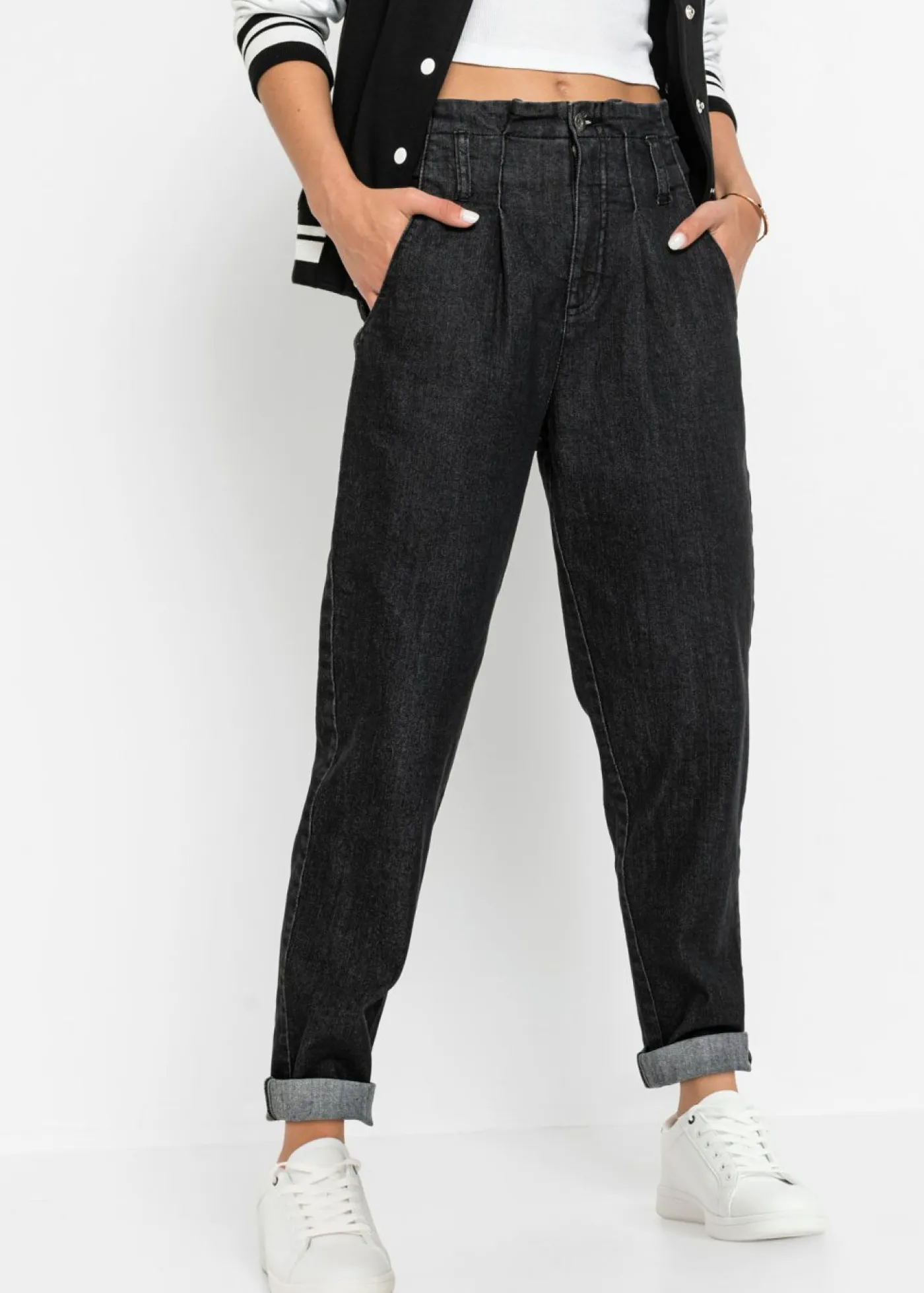 Outlet Vaqueros mom, talle alto, elásticos Mujer Vaqueros
