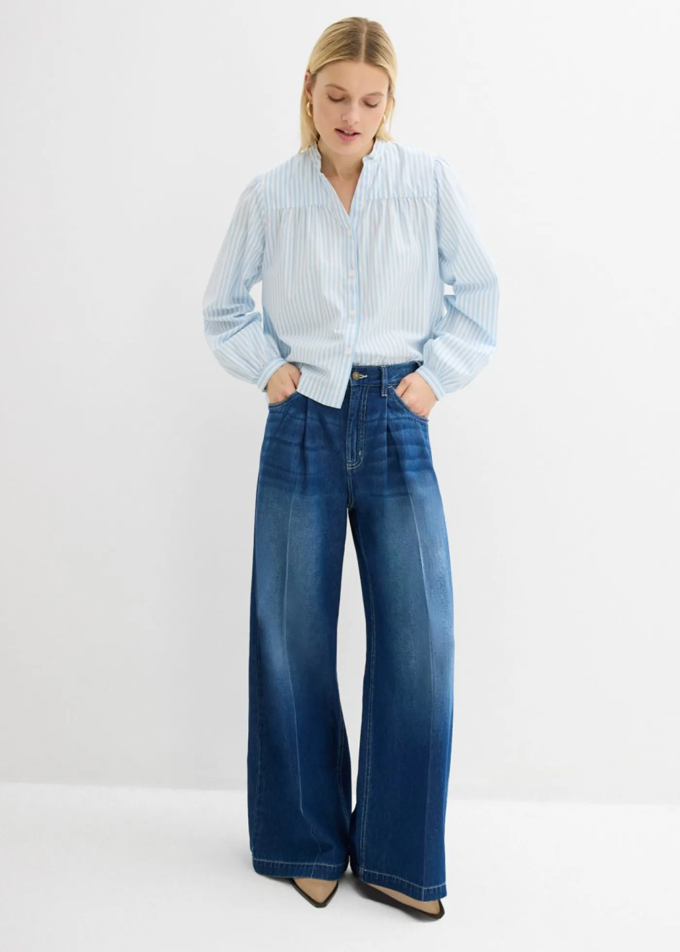 Hot Vaqueros palazzo, super wide, de algodón Mujer Vaqueros
