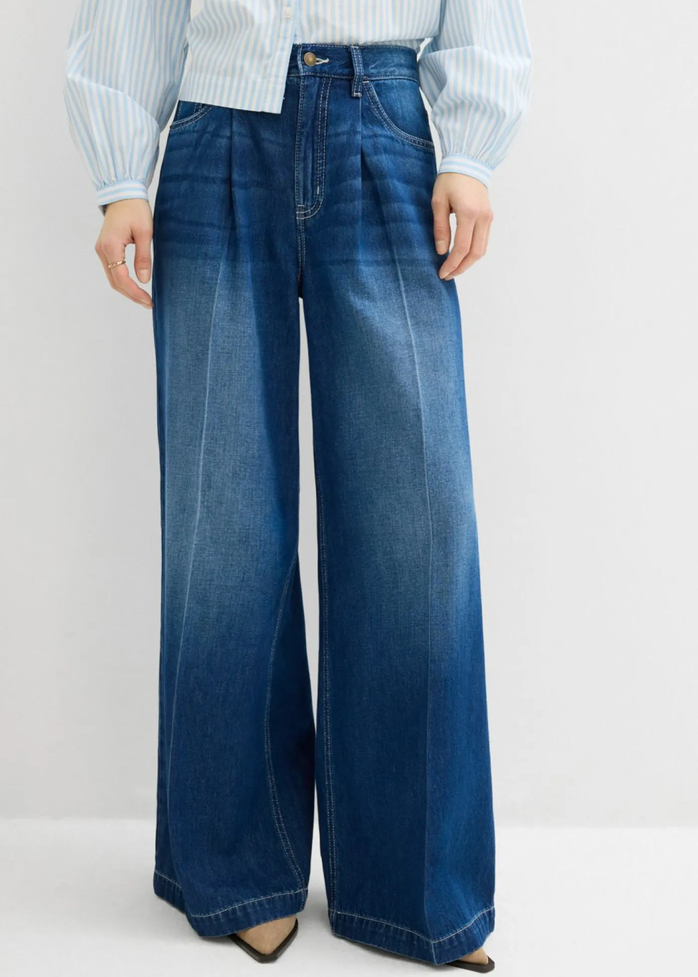 New Vaqueros palazzo, super wide, de algodón Mujer Tallas Pequeñas|Novedades