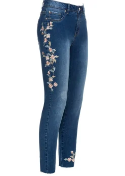 Vaqueros pitillo con largo acortado y talle medio Mujer Vaqueros