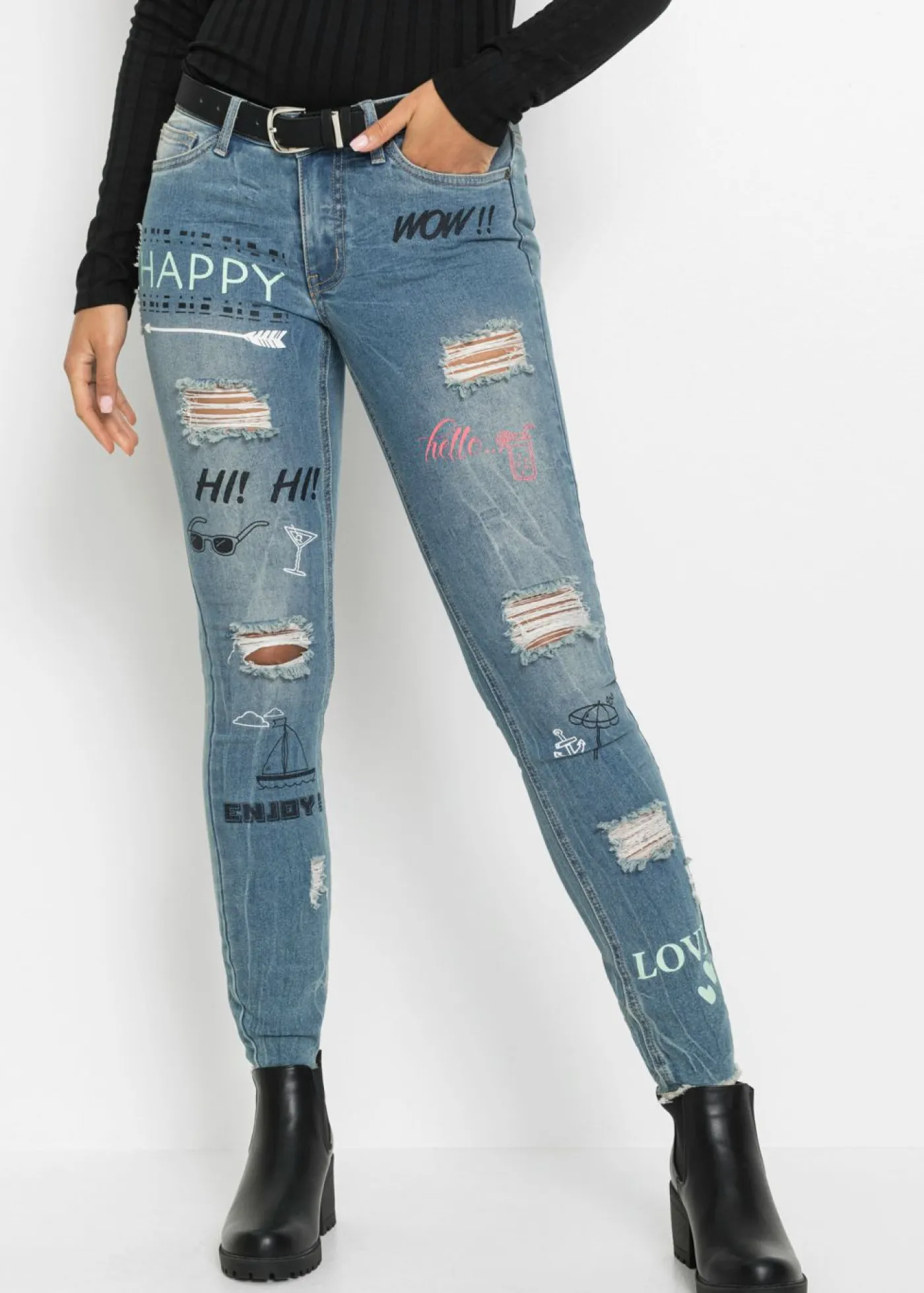 Clearance Vaqueros pitillo de talle medio Mujer Vaqueros