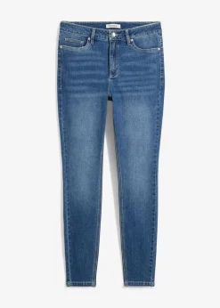 Online Vaqueros pitillo de tiro medio y corte cropped Mujer Vaqueros
