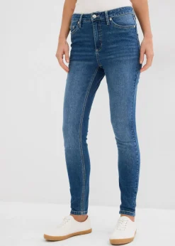 Online Vaqueros pitillo de tiro medio y corte cropped Mujer Vaqueros