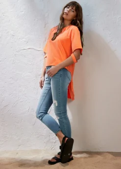 Outlet Vaqueros pitillo desgastados Mujer Vaqueros