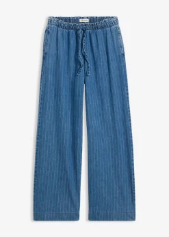 Online Vaqueros pull on, wide leg en algodón Mujer Novedades|Vaqueros