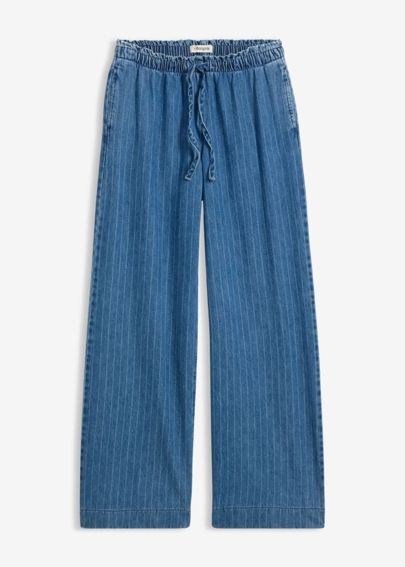 Online Vaqueros pull on, wide leg en algodón Mujer Novedades|Vaqueros