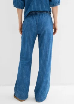 Online Vaqueros pull on, wide leg en algodón Mujer Novedades|Vaqueros
