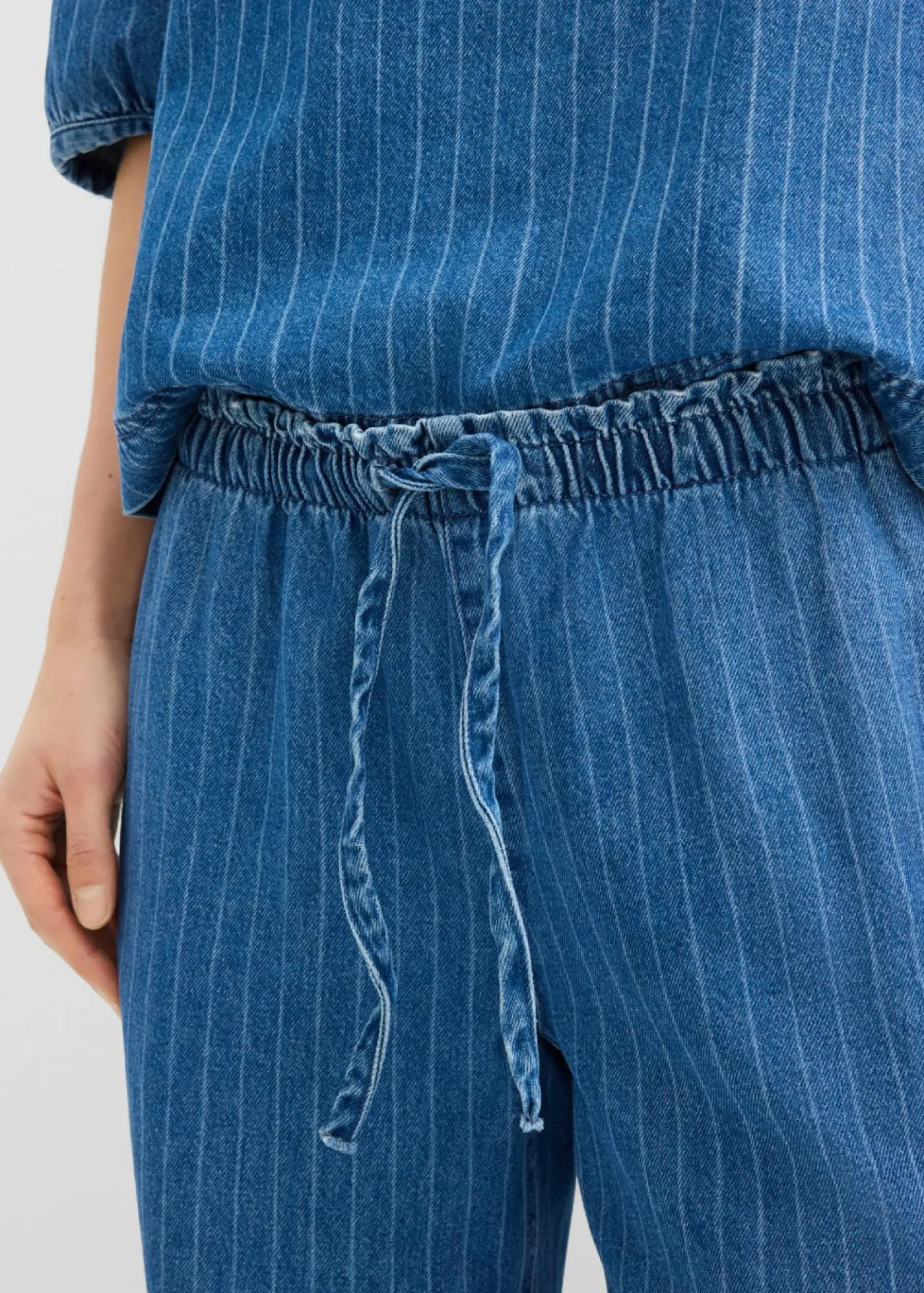 Online Vaqueros pull on, wide leg en algodón Mujer Novedades|Vaqueros