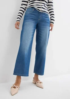 Sale Vaqueros rectos con talle medio, cinturilla cómoda y material elástico Mujer Vaqueros