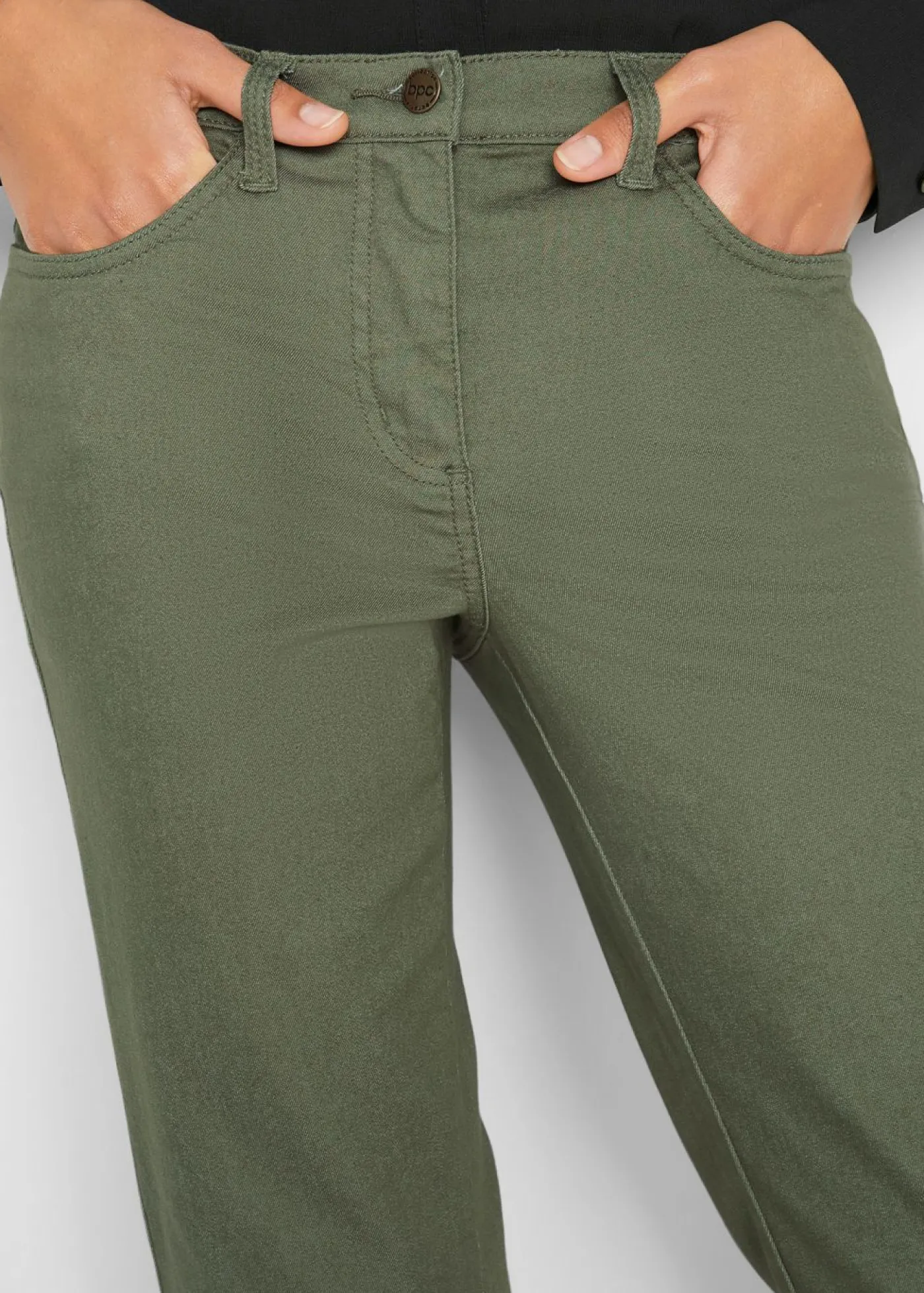 Outlet Vaqueros rectos con talle medio y cintura cómoda Mujer Pantalones