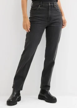 Online Vaqueros rectos con talle alto y largo cropped Mujer Vaqueros
