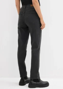 Online Vaqueros rectos con talle alto y largo cropped Mujer Vaqueros