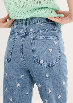 Best Vaqueros rectos de algodón con talle alto Mujer Tallas Pequeñas|Novedades