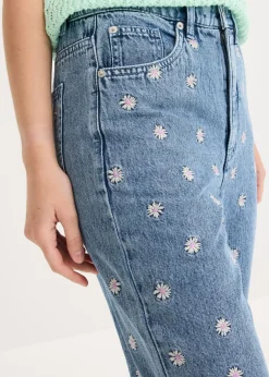 Best Vaqueros rectos de algodón con talle alto Mujer Tallas Pequeñas|Novedades