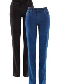 Online Vaqueros rectos de talle medio (2 unidades) Mujer Pantalones
