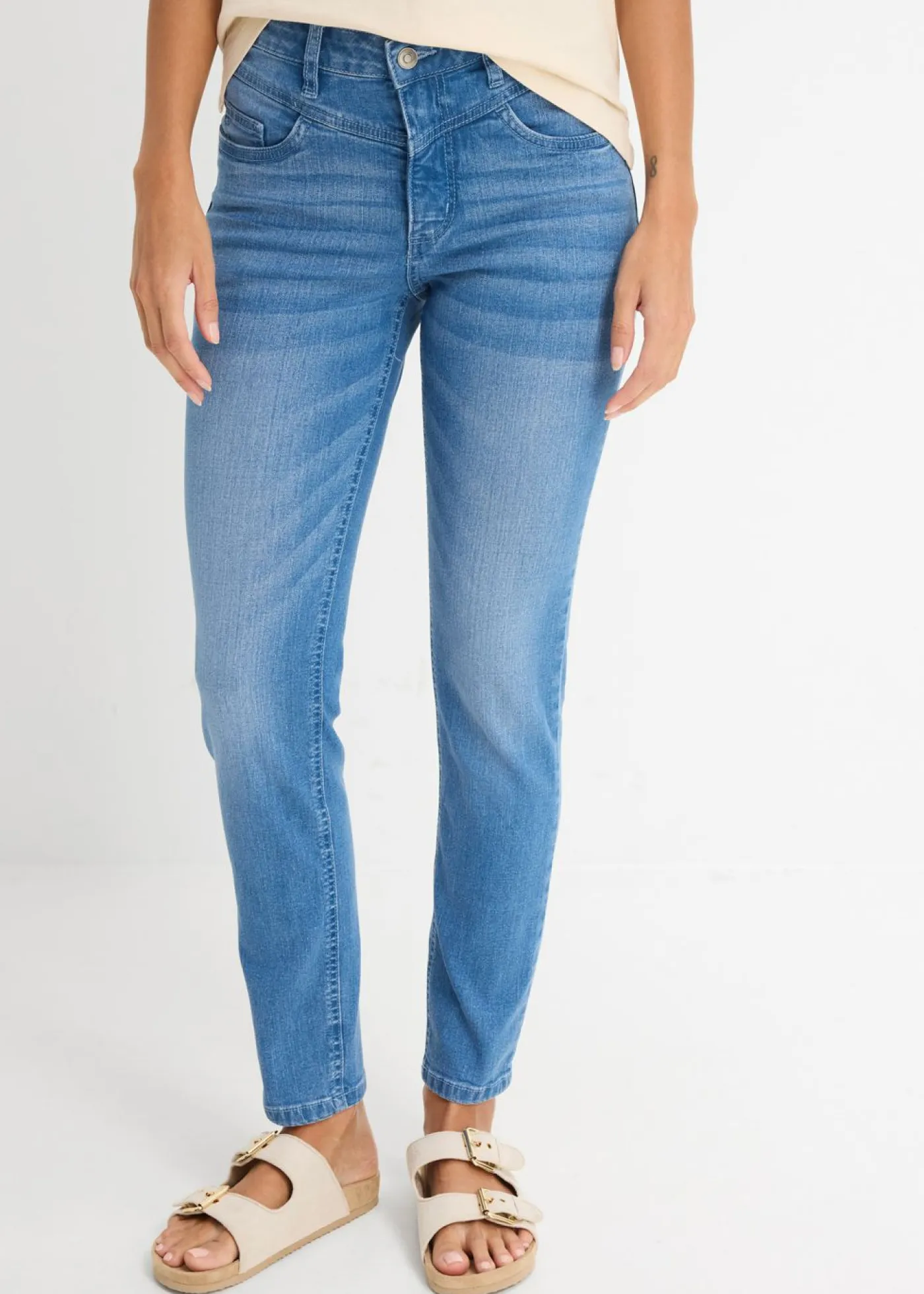 Online Vaqueros skinny con corte cropped y talle alto Mujer Vaqueros