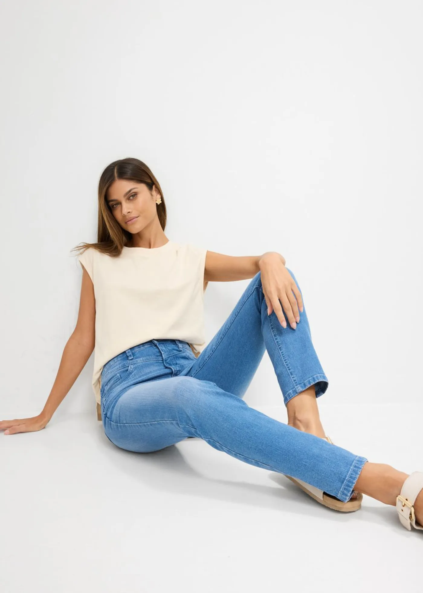 Online Vaqueros skinny con corte cropped y talle alto Mujer Vaqueros