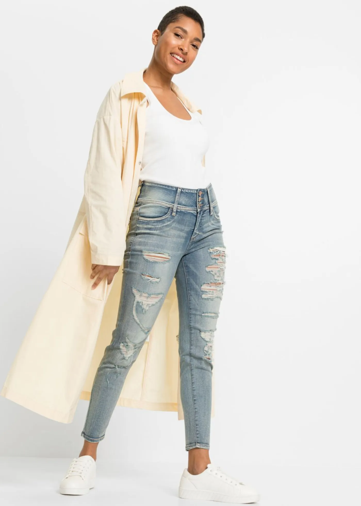Hot Vaqueros skinny, high waist, elásticos Mujer Tallas Pequeñas|Vaqueros