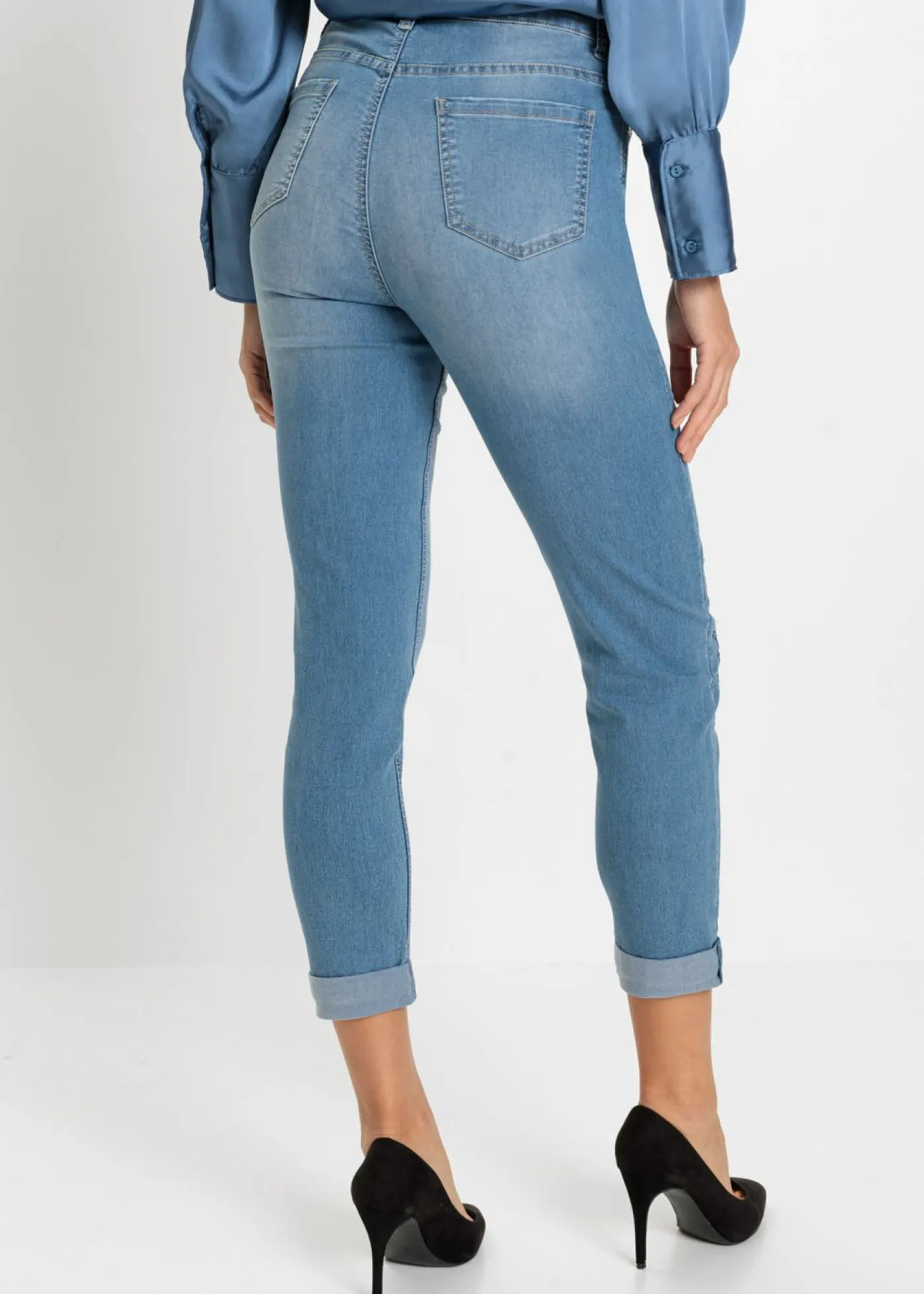 Discount Vaqueros slim fit, mid waist, cropped Mujer Vaqueros